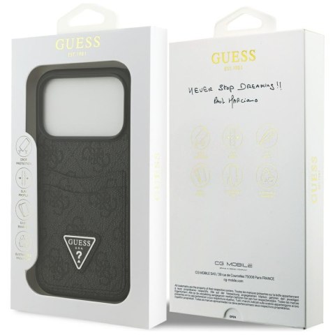 Guess nakładka 4G Double Card Triangle do iPhone 17 Pro czarna