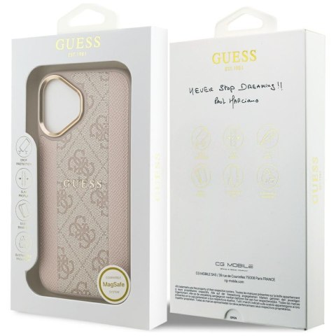 Guess nakładka 4G Stripe MagSafe do iPhone 17 różowa