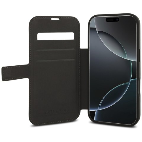 Guess nakładka Book 4G Metal Logo do iPhone 17 Pro brązowa