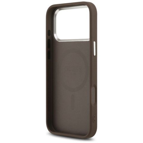 Guess nakładka Classic Logo MagSafe do iPhone 17 Pro Max brązowa