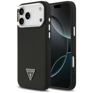Guess nakładka Grained Triangle Logo MagSafe do iPhone 17 Pro czarna