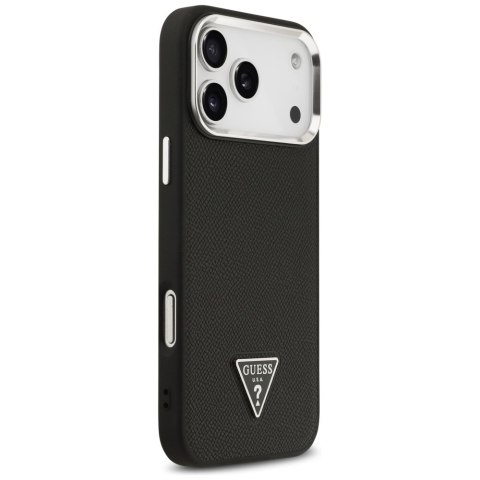 Guess nakładka Grained Triangle Logo MagSafe do iPhone 17 Pro czarna