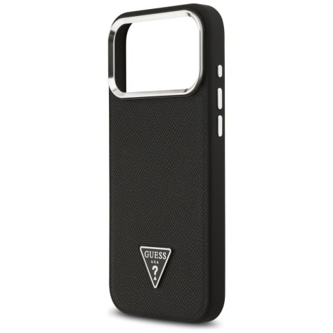 Guess nakładka Grained Triangle Logo MagSafe do iPhone 17 Pro czarna