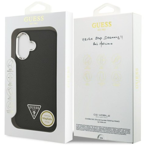 Guess nakładka Grained Triangle Logo MagSafe do iPhone 17 czarna