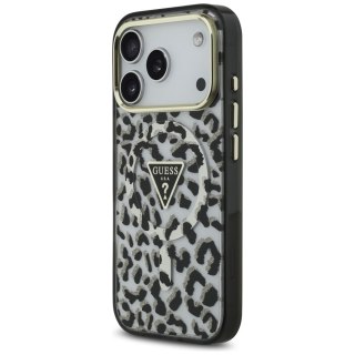 Guess nakładka Leopard Glitter MagSafe do iPhone 17 Pro Max czarna