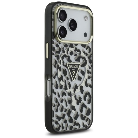 Guess nakładka Leopard Glitter MagSafe do iPhone 17 Pro Max czarna
