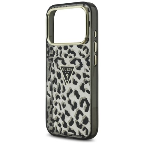 Guess nakładka Leopard Glitter MagSafe do iPhone 17 Pro Max czarna
