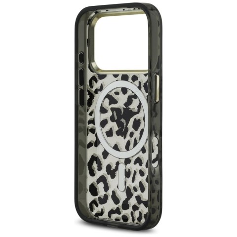 Guess nakładka Leopard Glitter MagSafe do iPhone 17 Pro Max czarna
