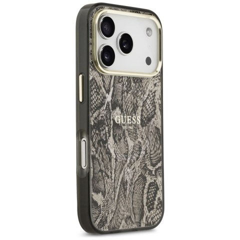 Guess nakładka Python Pattern MagSafe do iPhone 17 Pro Max brązowa
