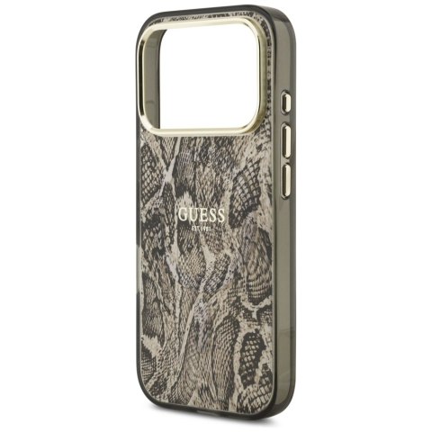 Guess nakładka Python Pattern MagSafe do iPhone 17 Pro Max brązowa