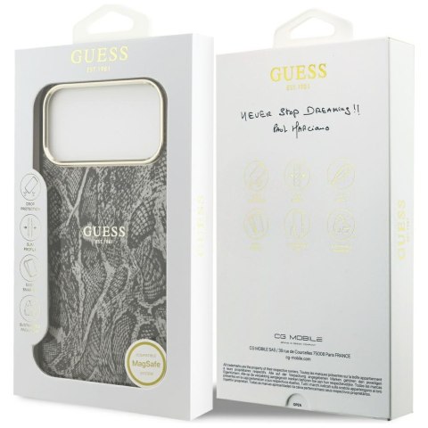 Guess nakładka Python Pattern MagSafe do iPhone 17 Pro Max czarna