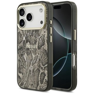 Guess nakładka Python Pattern MagSafe do iPhone 17 Pro brązowa
