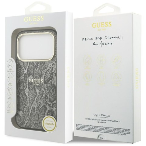 Guess nakładka Python Pattern MagSafe do iPhone 17 Pro czarna