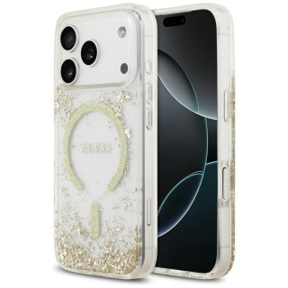 Guess nakładka Resin Bottom Glitter MagSafe do iPhone 17 Pro złota