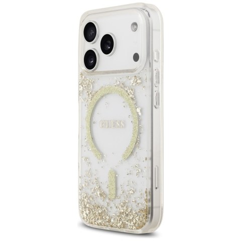 Guess nakładka Resin Bottom Glitter MagSafe do iPhone 17 Pro złota