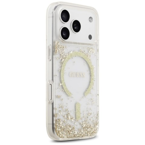 Guess nakładka Resin Bottom Glitter MagSafe do iPhone 17 Pro złota