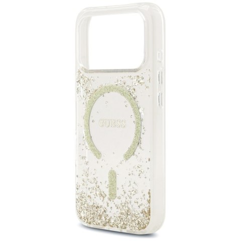 Guess nakładka Resin Bottom Glitter MagSafe do iPhone 17 Pro złota