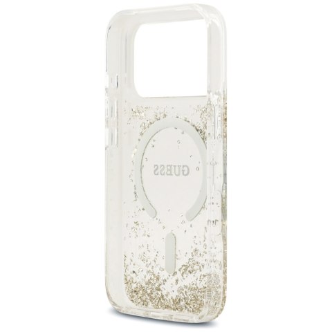 Guess nakładka Resin Bottom Glitter MagSafe do iPhone 17 Pro złota