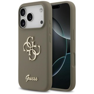 Guess nakładka Silicone Big 4G Script do iPhone 17 Pro Max brązowa