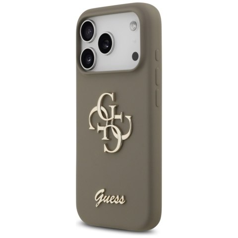 Guess nakładka Silicone Big 4G Script do iPhone 17 Pro Max brązowa