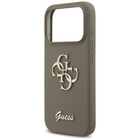 Guess nakładka Silicone Big 4G Script do iPhone 17 Pro Max brązowa