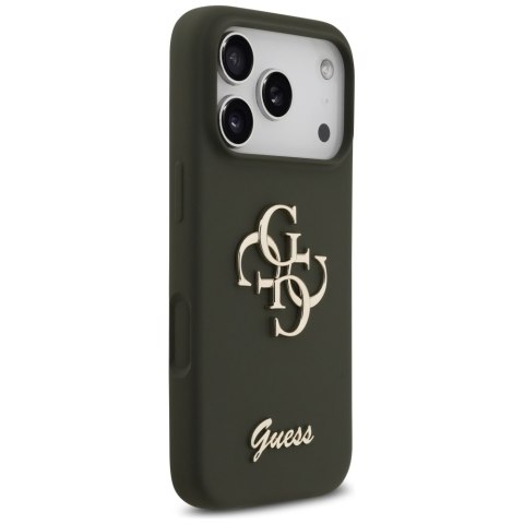 Guess nakładka Silicone Big 4G Script do iPhone 17 Pro Max khaki