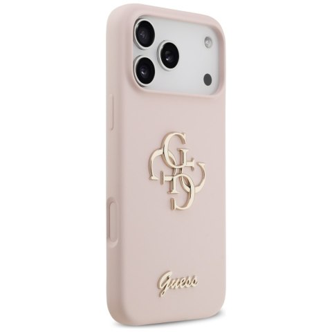 Guess nakładka Silicone Big 4G Script do iPhone 17 Pro Max różowa