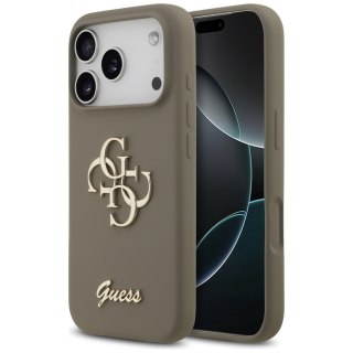 Guess nakładka Silicone Big 4G Script do iPhone 17 Pro brązowa