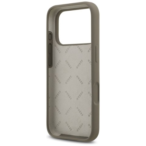 Guess nakładka Silicone Big 4G Script do iPhone 17 Pro brązowa