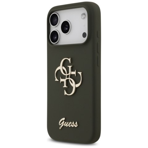 Guess nakładka Silicone Big 4G Script do iPhone 17 Pro khaki