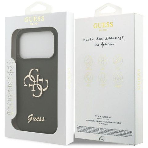 Guess nakładka Silicone Big 4G Script do iPhone 17 Pro khaki