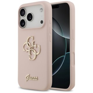 Guess nakładka Silicone Big 4G Script do iPhone 17 Pro różowa