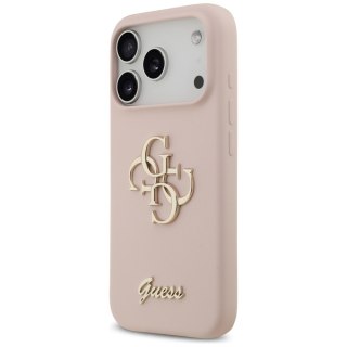 Guess nakładka Silicone Big 4G Script do iPhone 17 Pro różowa