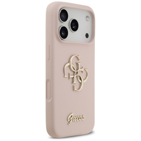 Guess nakładka Silicone Big 4G Script do iPhone 17 Pro różowa