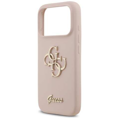Guess nakładka Silicone Big 4G Script do iPhone 17 Pro różowa