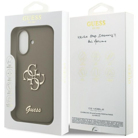 Guess nakładka Silicone Big 4G Script do iPhone 17 brązowa