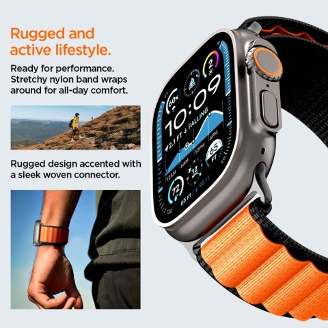 SPIGEN WBF1 BAND APPLE WATCH 8 / 9 / 10 / 11 / SE / ULTRA (44 / 45 / 46 / 49 MM) BLACK/ORANGE
