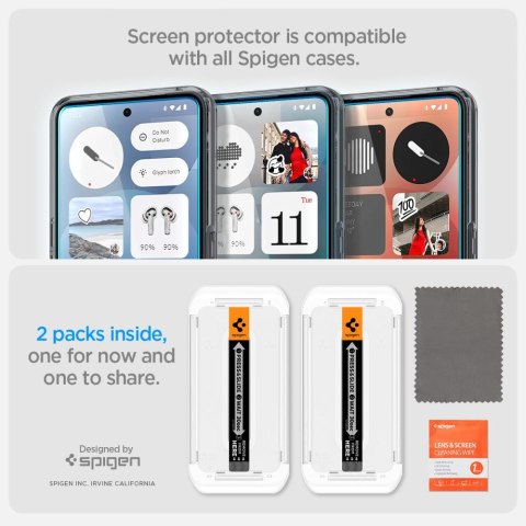 SZKŁO HARTOWANE SPIGEN GLAS.TR "EZ FIT" 2-PACK NOTHING PHONE 3 CLEAR