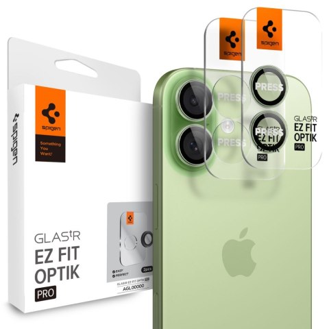 OSŁONA APARATU SPIGEN OPTIK PRO GLAS.TR "EZ FIT" CAMERA PROTECTOR 2-PACK IPHONE 16 / 16 PLUS / 17 GREEN