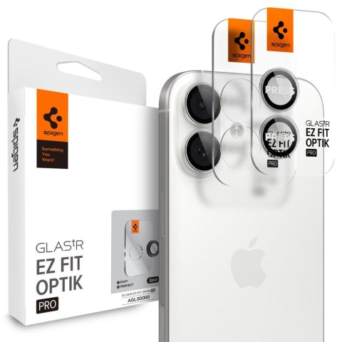 OSŁONA APARATU SPIGEN OPTIK PRO GLAS.TR "EZ FIT" CAMERA PROTECTOR 2-PACK IPHONE 16 / 16 PLUS / 17 SILVER