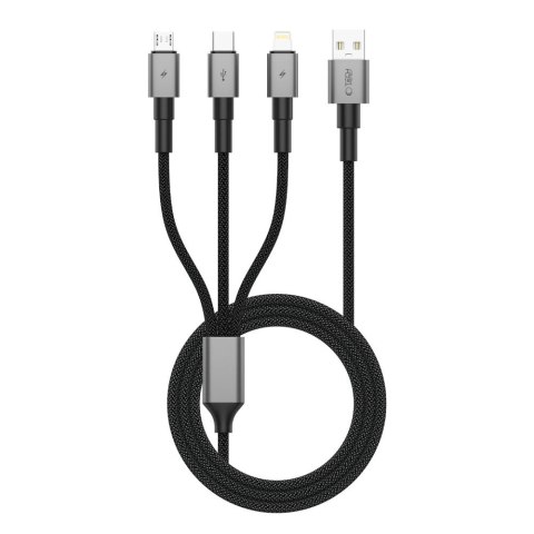 TECH-PROTECT ULTRABOOST DNA 3IN1 LIGHTNING & TYPE-C & MICRO-USB CABLE 3A 120CM IRON GREY
