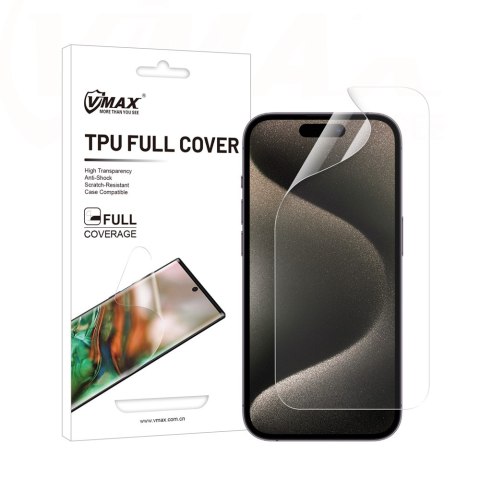 Vmax folia ochronna invisble TPU film - full coverage do iPhone 15 Plus 6,7" Vmax folia ochronna invisble TPU film - full coverage do iPhone 15 Plus 6,7"