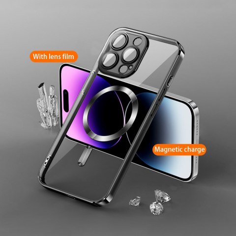 Vmax nakładka Electroplating Mag TPU do iPhone 15 Plus 6,7" czarna