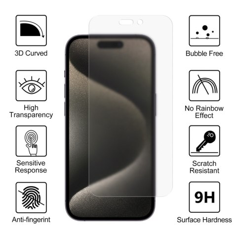 Vmax szkło hartowane 0.33mm clear glass do iPhone 15 Pro 6,1" matowe