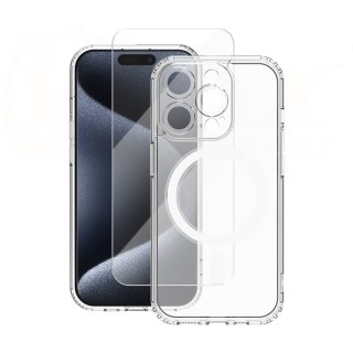 Vmax zestaw nakładka Mag + szkło 2,5D premium do iPhone 15 Pro Max 6,7"