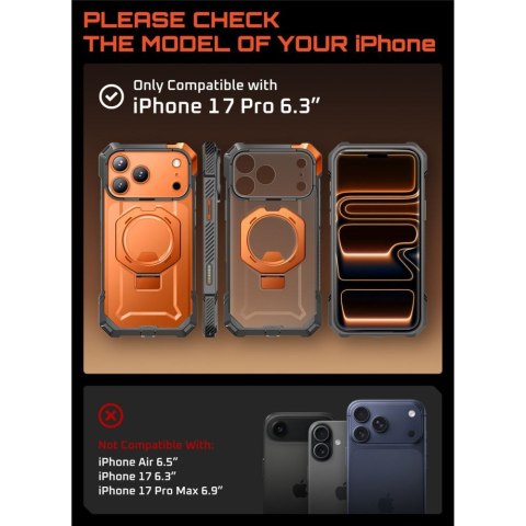 SUPCASE UB GRIP MAG MAGSAFE IPHONE 17 PRO CLEAR/CORAL