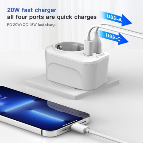 TECH-PROTECT TA100 TRAVEL ADAPTER UK TO EU WHITE