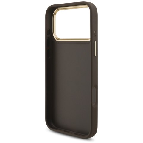 Guess nakładka 4G Big 4G Classic Logo Big Strap Metal Buttons do iPhone 17 Pro Max brązowa