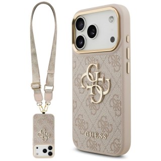 Guess nakładka 4G Big 4G Classic Logo Big Strap Metal Buttons do iPhone 17 Pro różowa