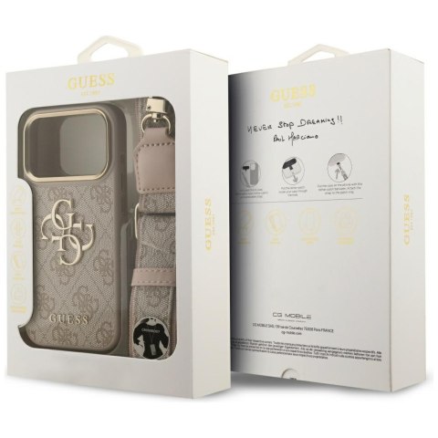 Guess nakładka 4G Big 4G Classic Logo Big Strap Metal Buttons do iPhone 17 Pro różowa